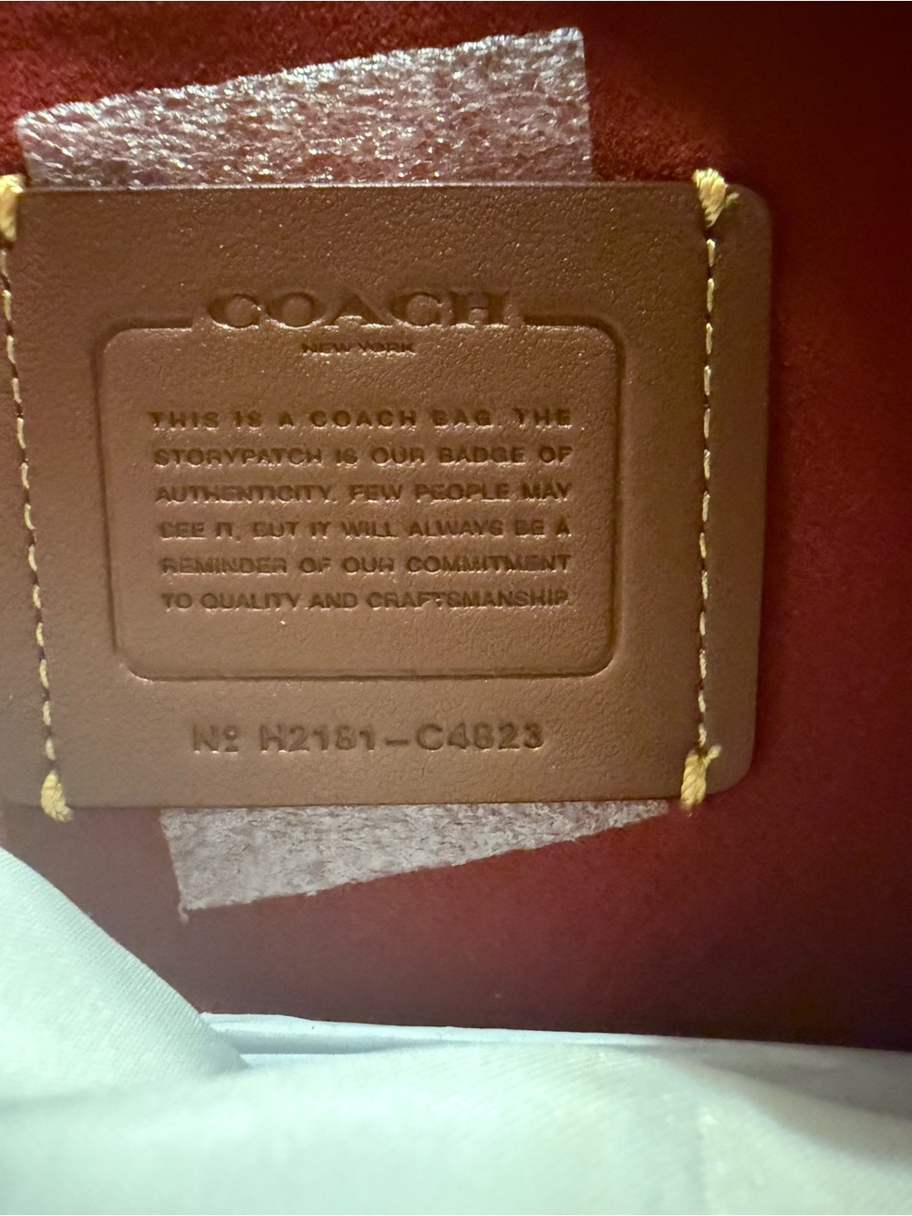 Coach Red Leather Crossbody with Gold C Hardware - Picture 4 of 5